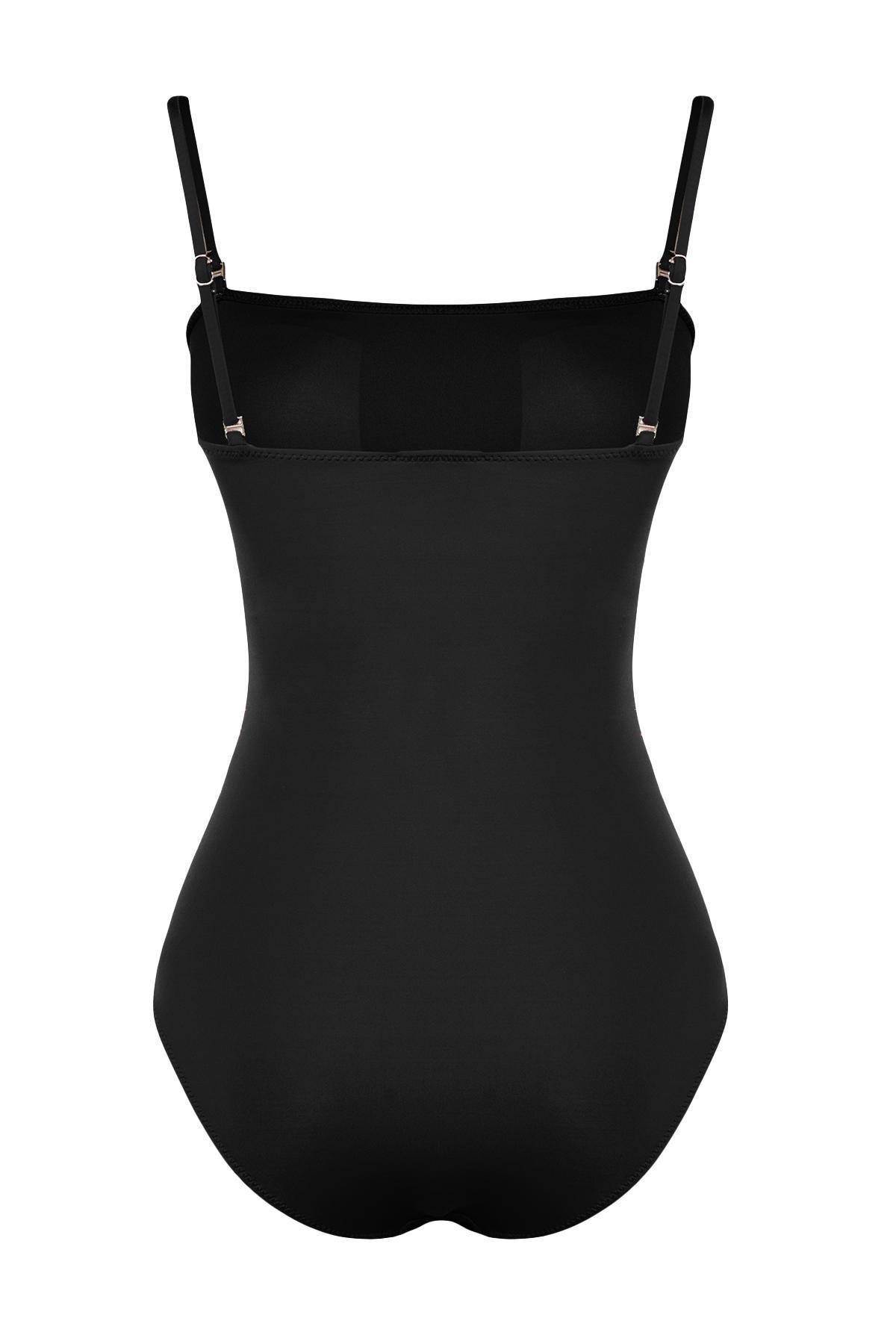 Black Strapless Compression Swimsuit, , large image number 5