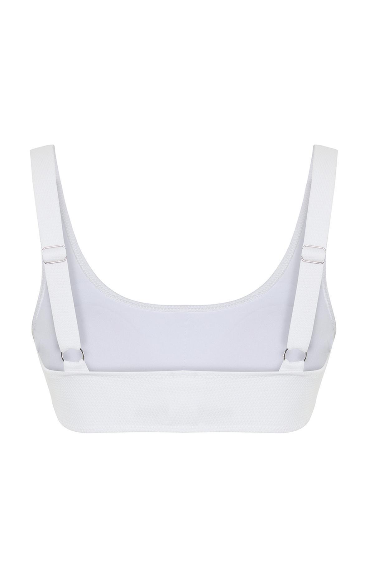 White Bralette Textured Bikini Top, , large image number 5