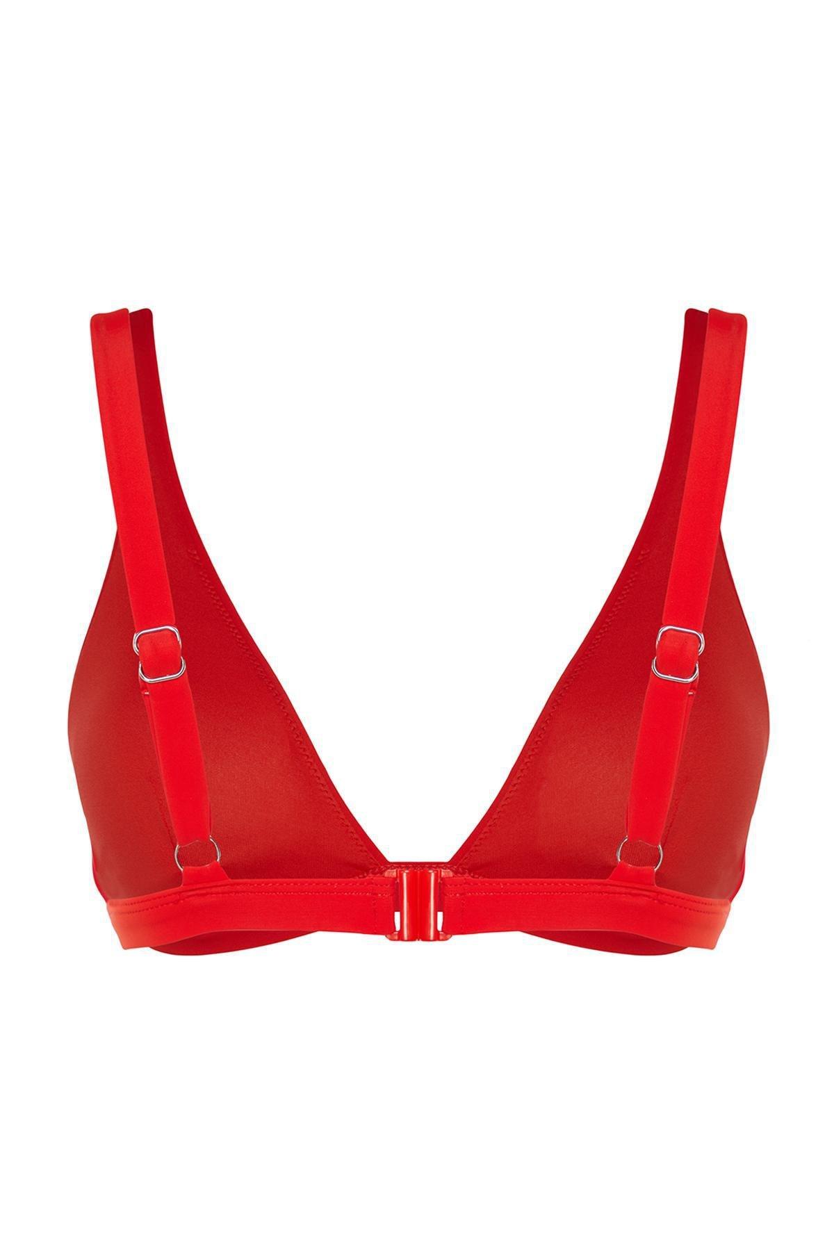 Trendyol - Red Triangle Bikini Top