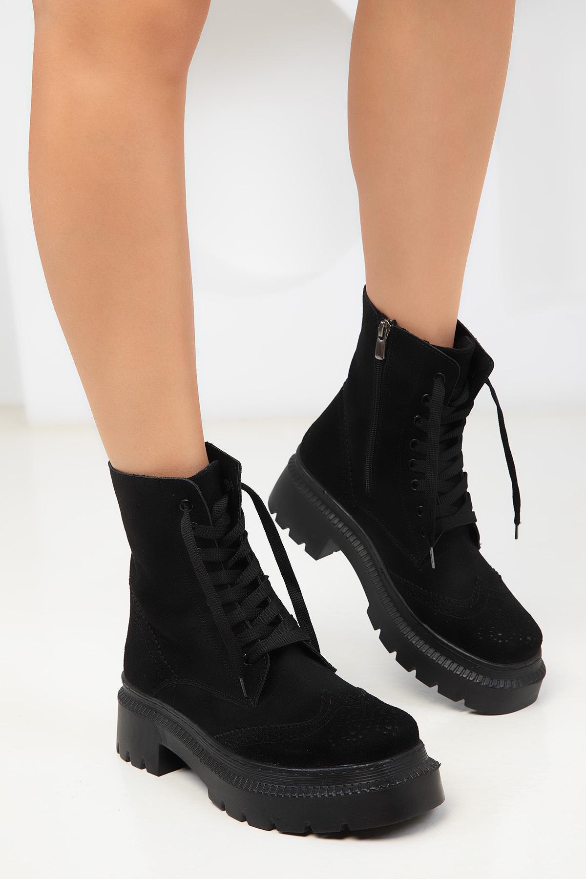 Black Suede Boots, , large image number 1