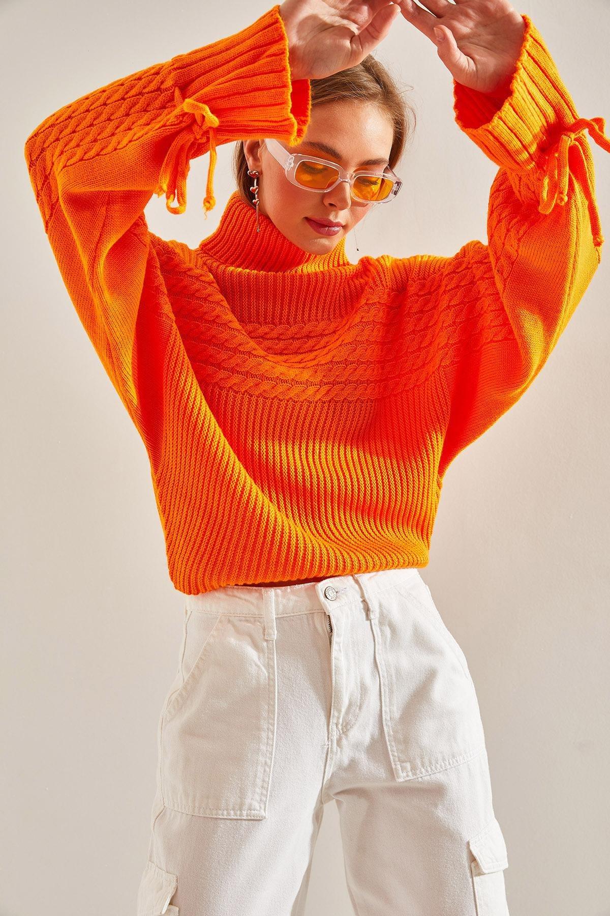 Orange Turtleneck Sweater, , large image number 0
