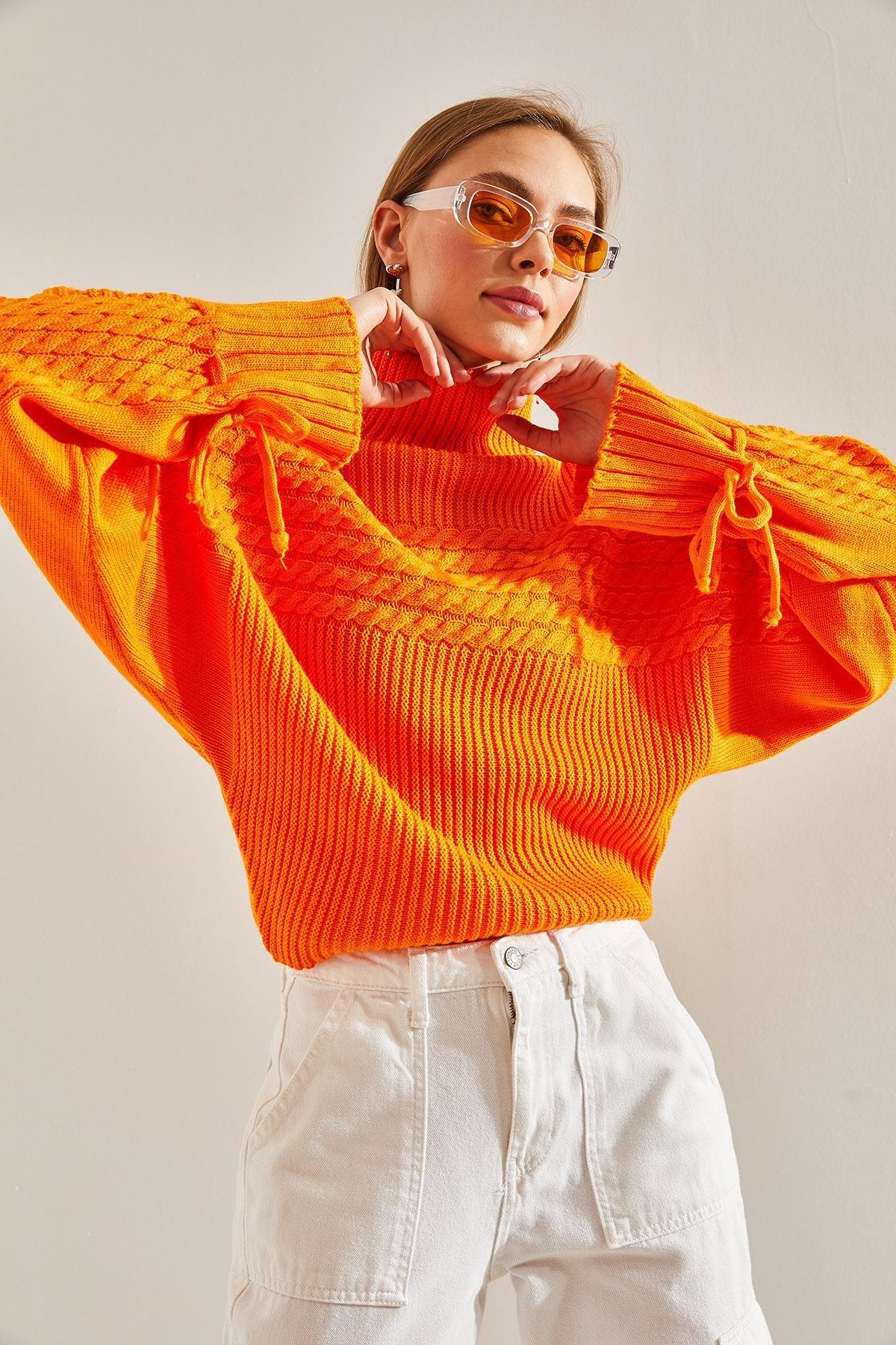 Orange Turtleneck Sweater, , large image number 1