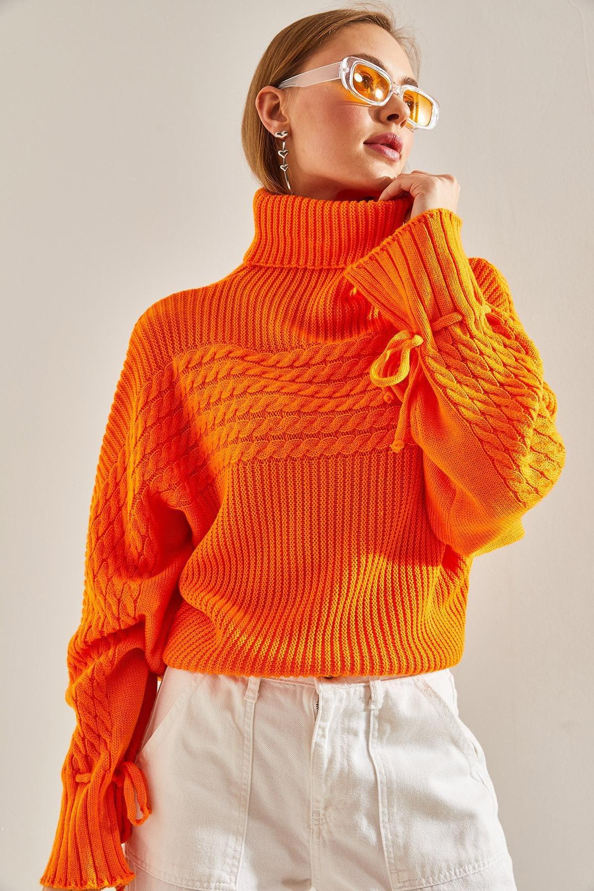 Orange Turtleneck Sweater, , large image number 2
