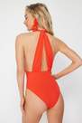 Trendyol - Red Decollete Decollete Swimsuit
