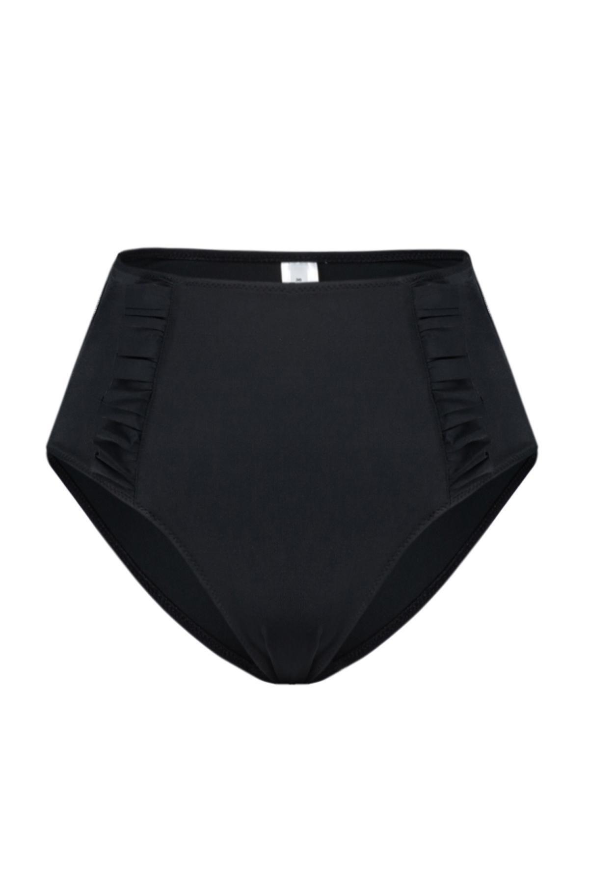 Black Frilly High Waist Bikini Bottoms, C101_2094, large image number 4