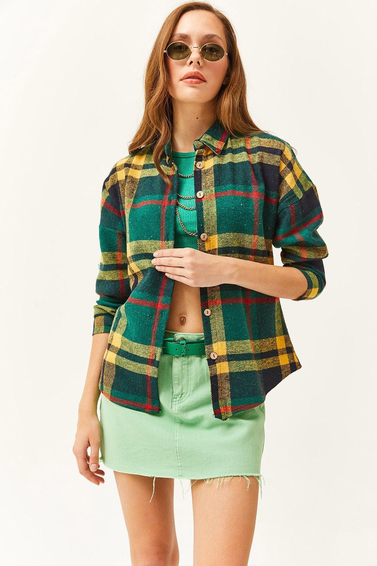 Green Checked Flannel Shirt, , large image number 0