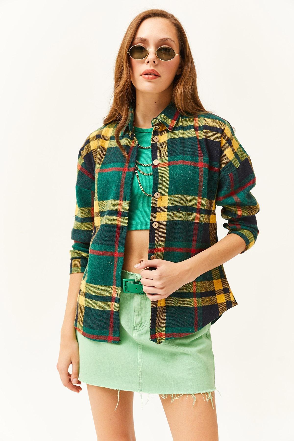 Green Checked Flannel Shirt, , large image number 1