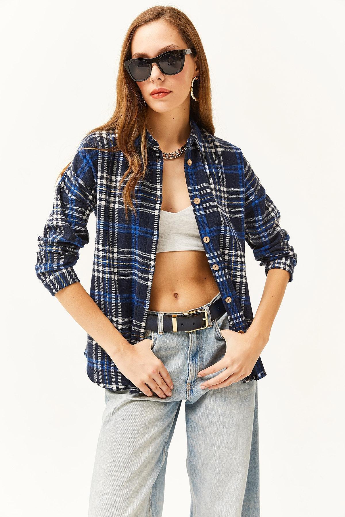 Navy Plaid Lumberjack Shirt, Navy blue, large image number 2