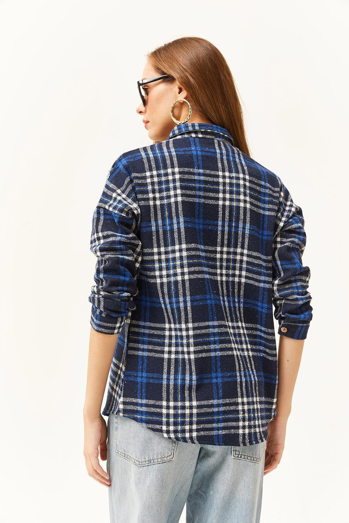 Navy Plaid Lumberjack Shirt, Navy blue, large image number 4