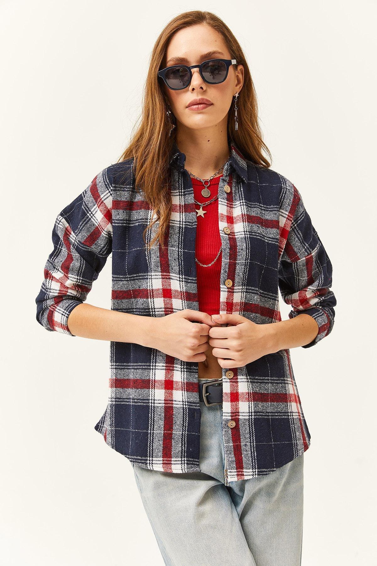 Multicolour Plaid Lumberjack Shirt, Navy Blue Red, large image number 2