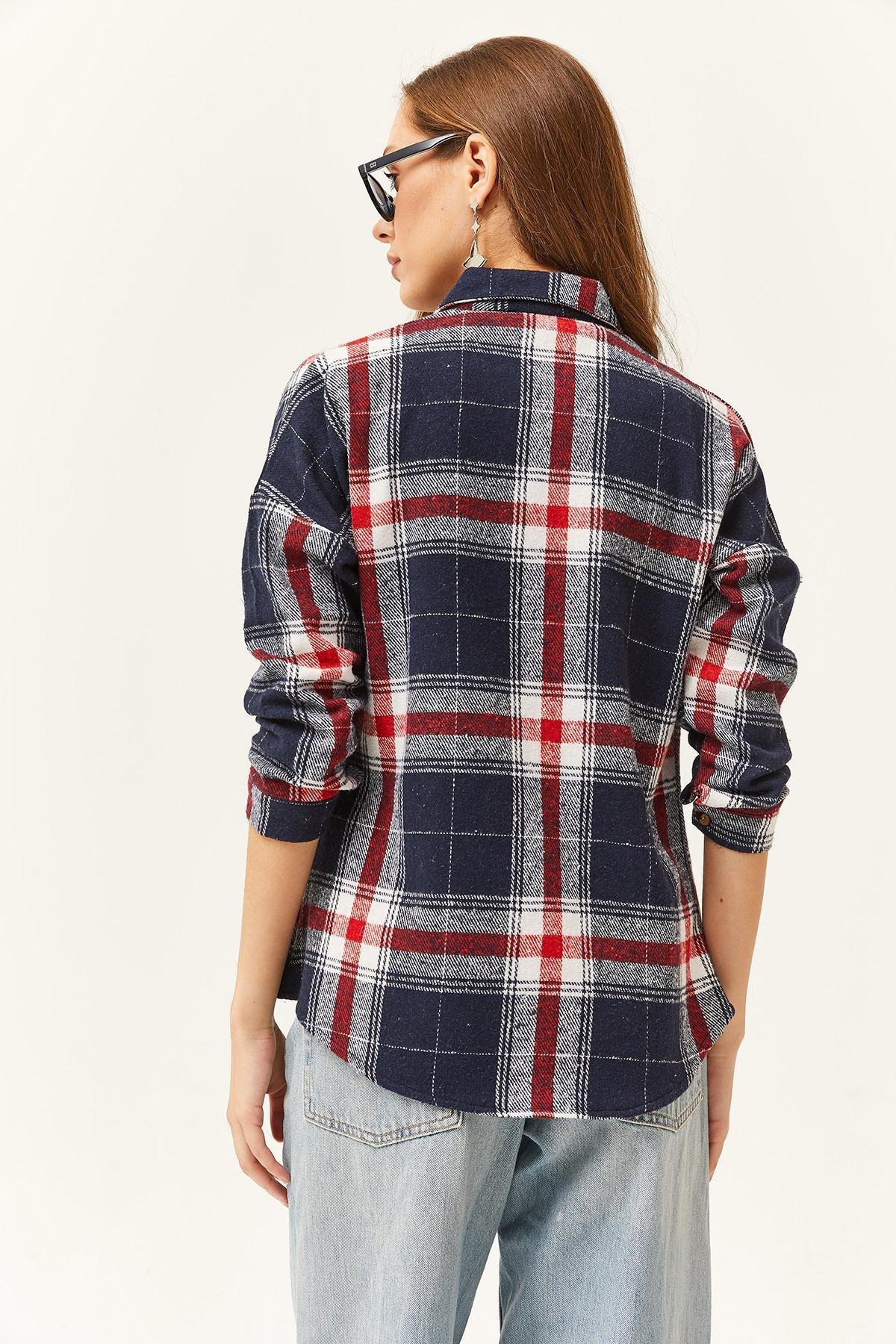 Multicolour Plaid Lumberjack Shirt, Navy Blue Red, large image number 3