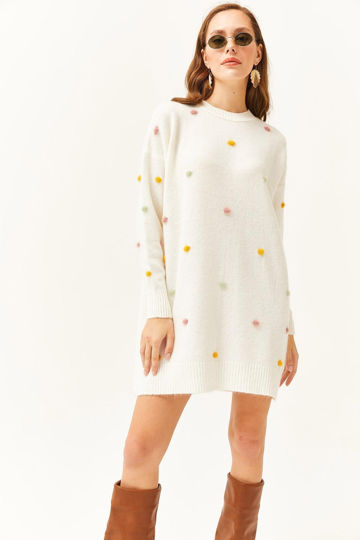 Beige Soft Textured Dress, Ecru, large image number 2