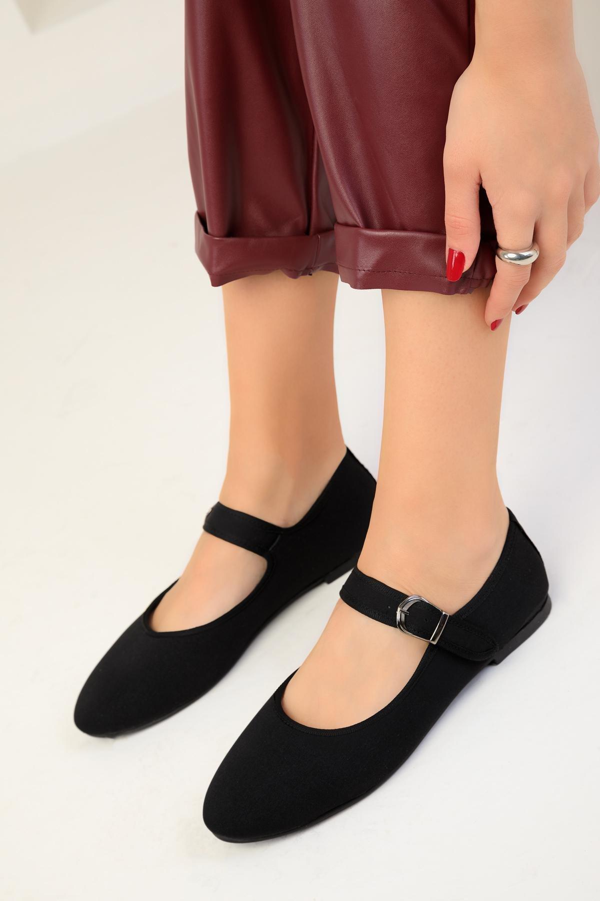 Black Matte Satin Flats, C101_2065, large image number 0