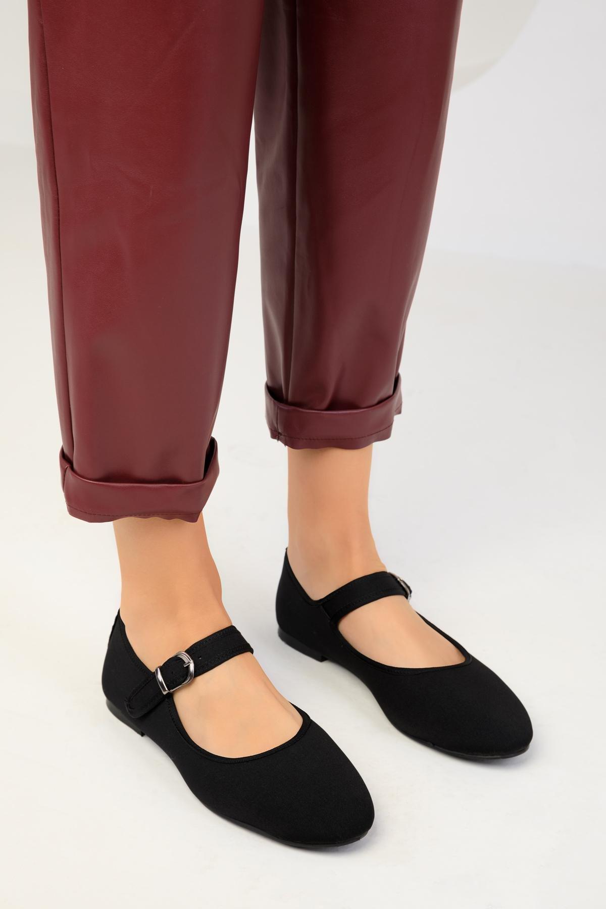 Black Matte Satin Flats, C101_2065, large image number 2