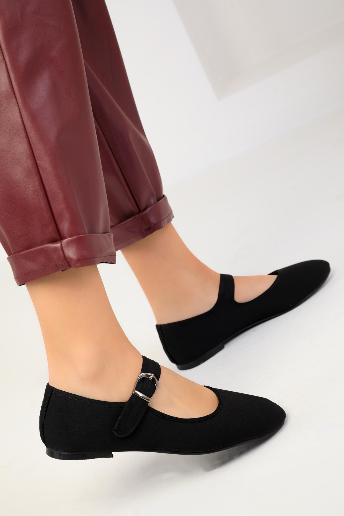 Black Matte Satin Flats, C101_2065, large image number 3
