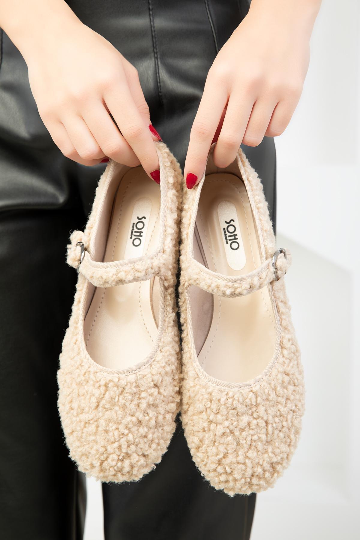 Beige Plusus Flats, , large image number 4