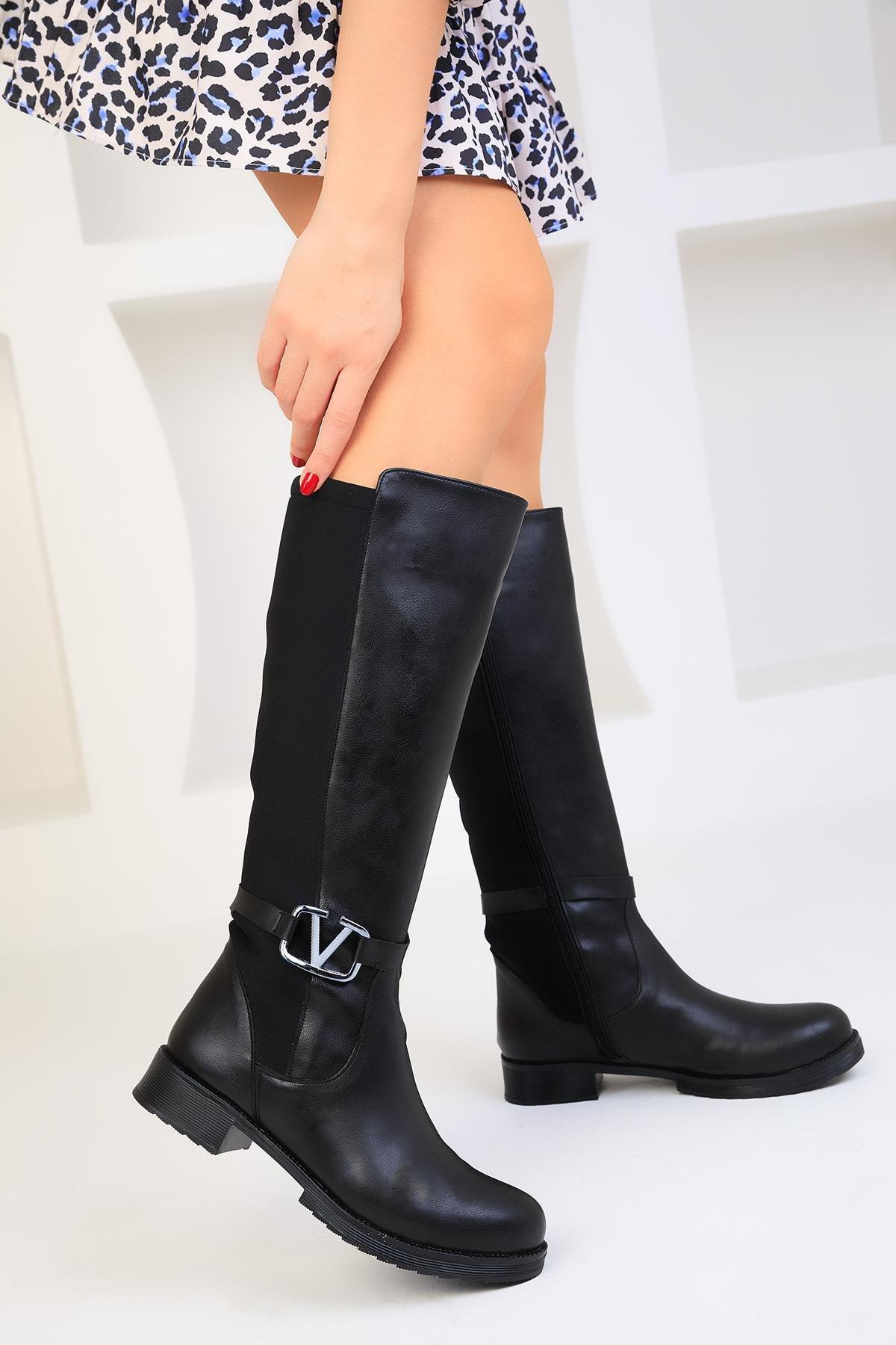 Black Leather Boots, , large image number 2
