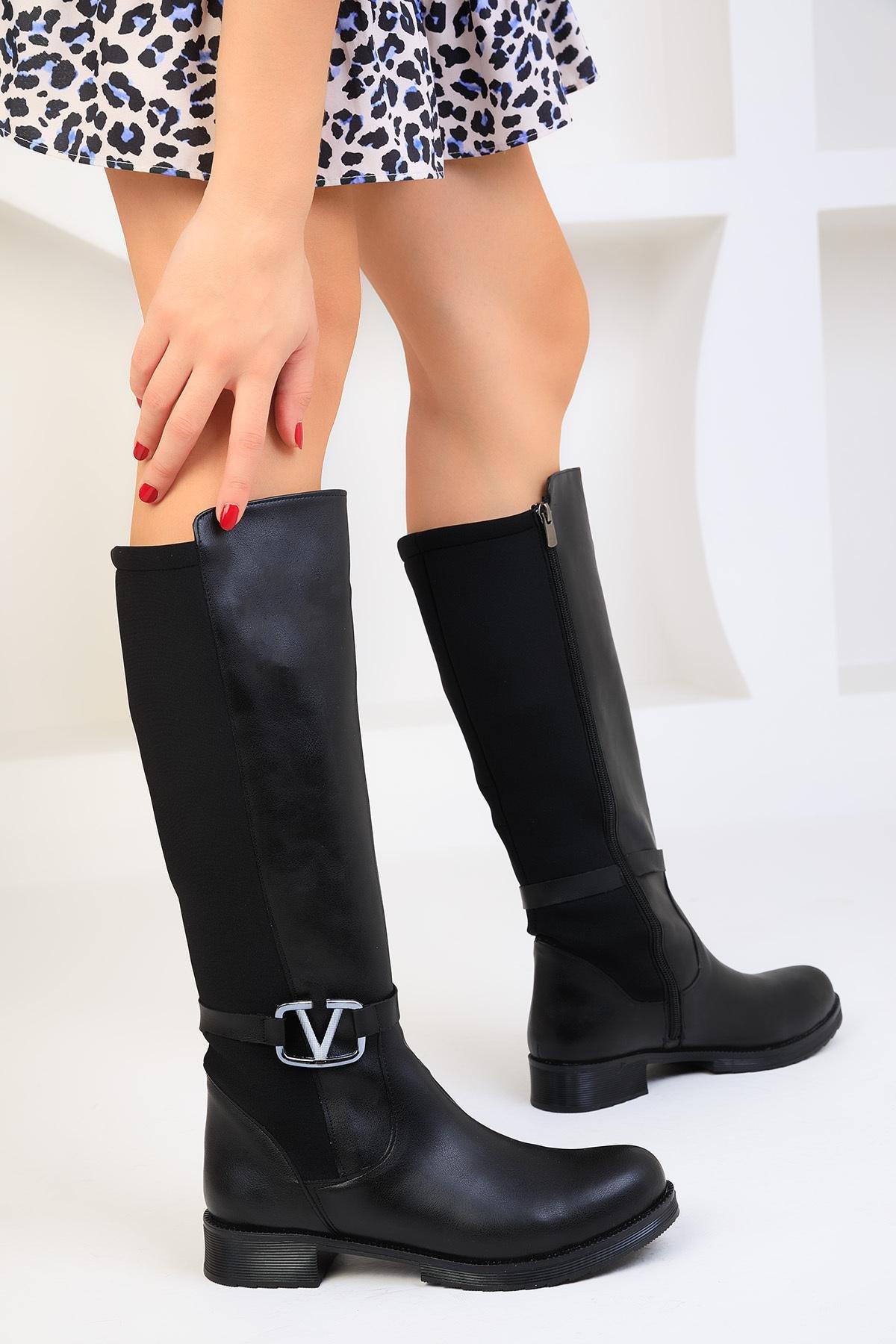 Black Leather Boots, , large image number 3