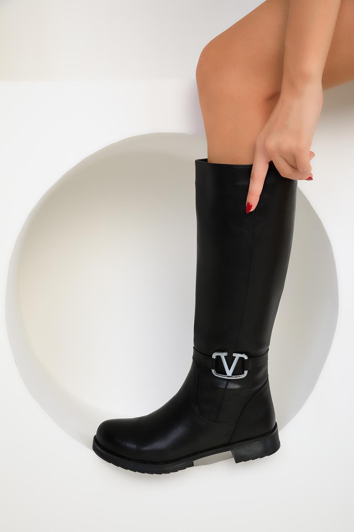 Black High Zippered Boots, , large image number 4