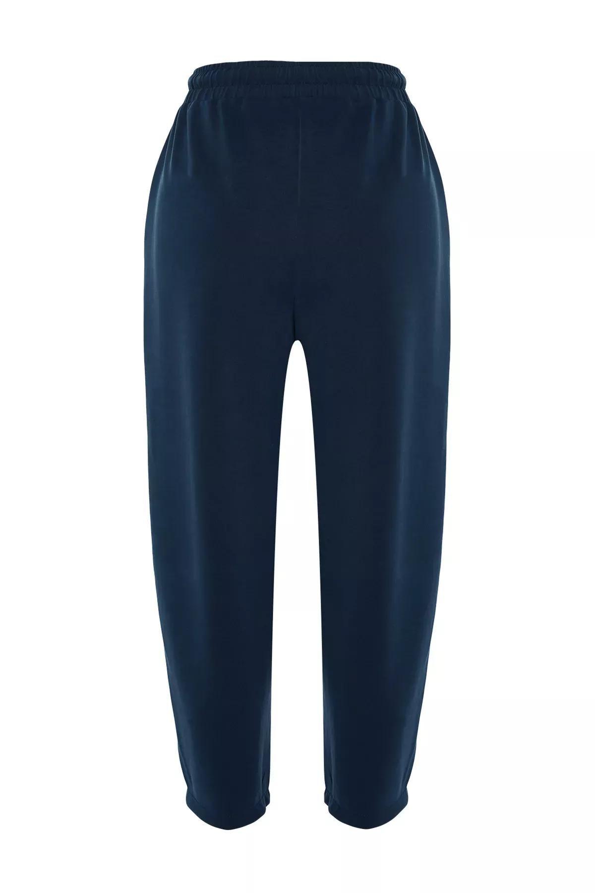 Navy Modal Knitted Trousers, Navy blue, large image number 5