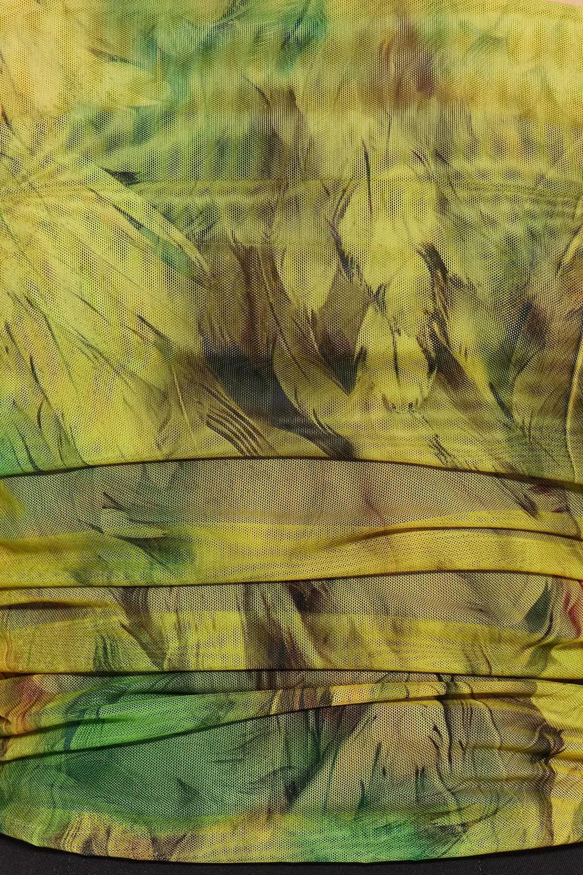 Multicolour Patterned Tulle Blouse, C101_1704, large image number 4