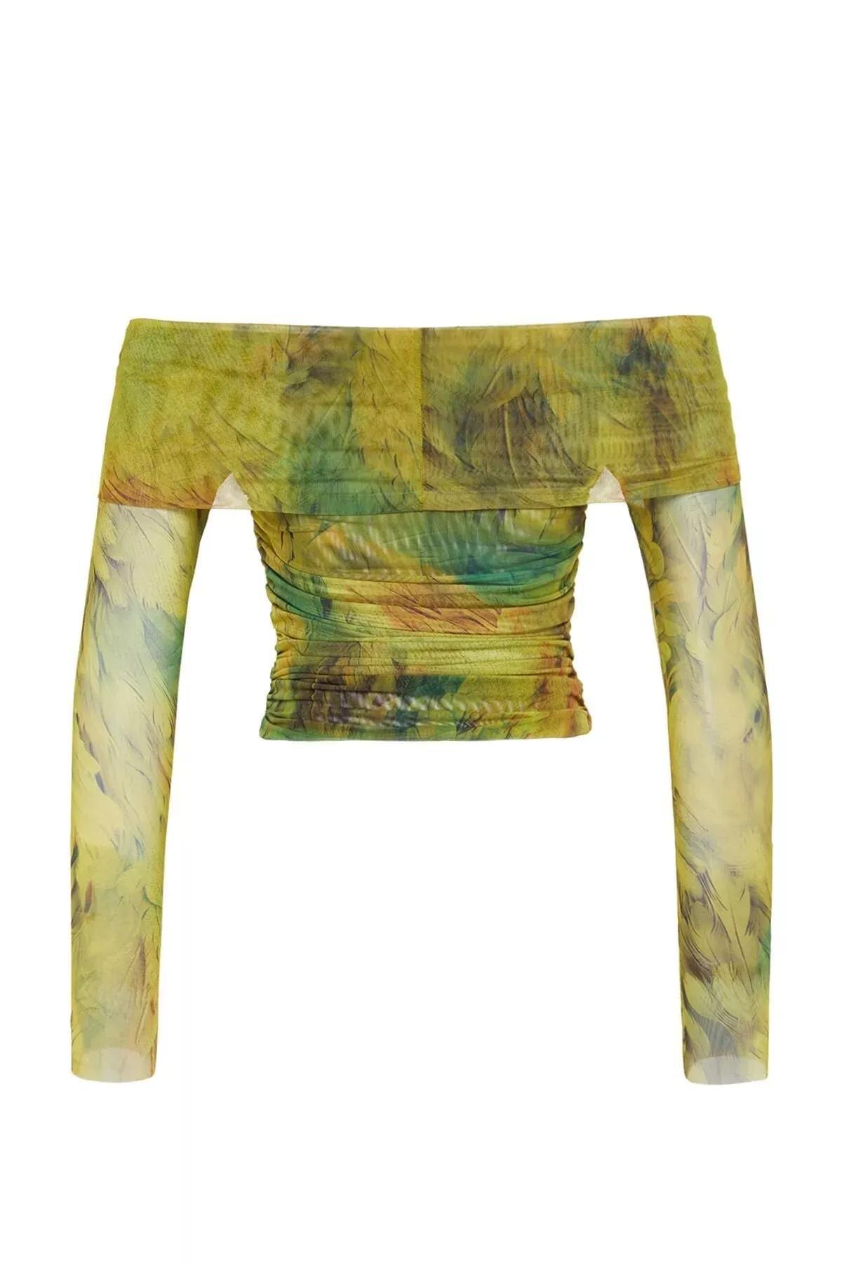 Multicolour Patterned Tulle Blouse, C101_1704, large image number 6