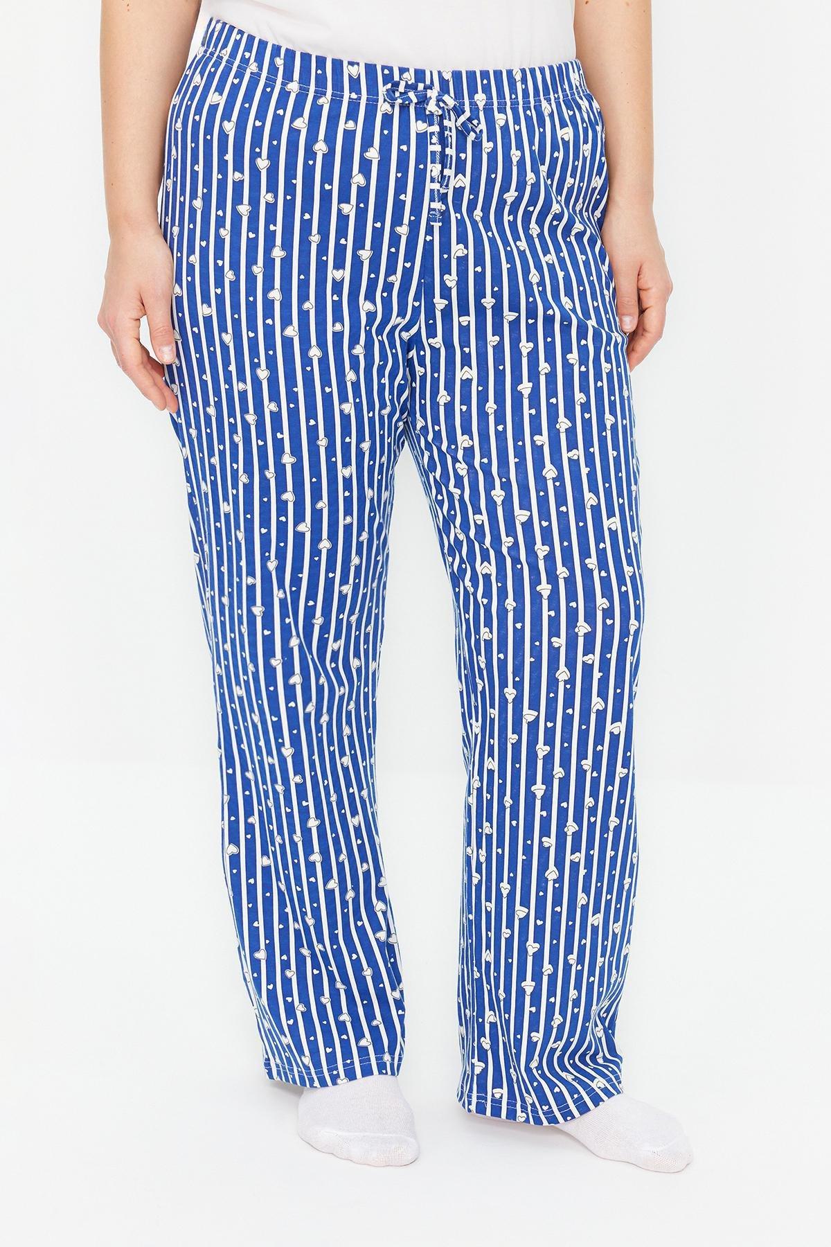 Blue Striped Knitted Pyjama Bottom, , large image number 3