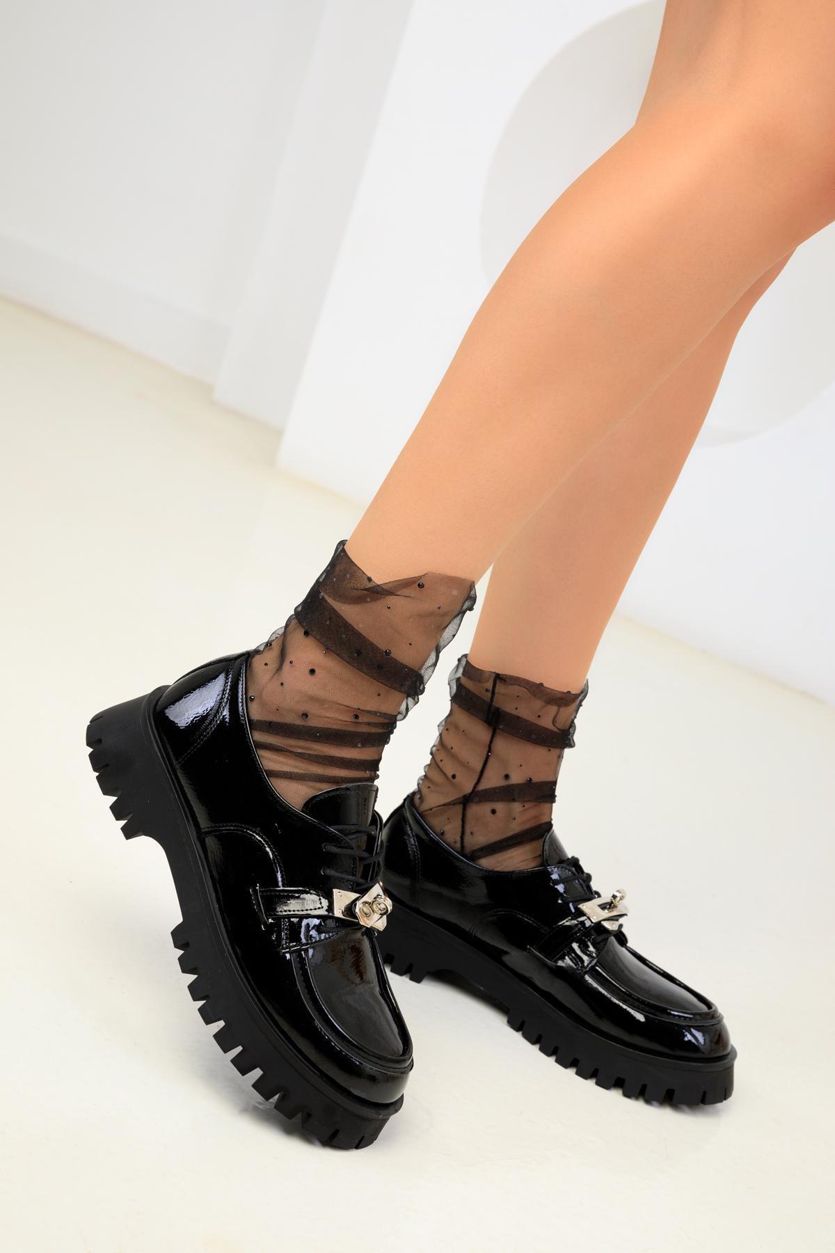 Black Patent Leather Casual Shoes, C101_2071, large image number 3