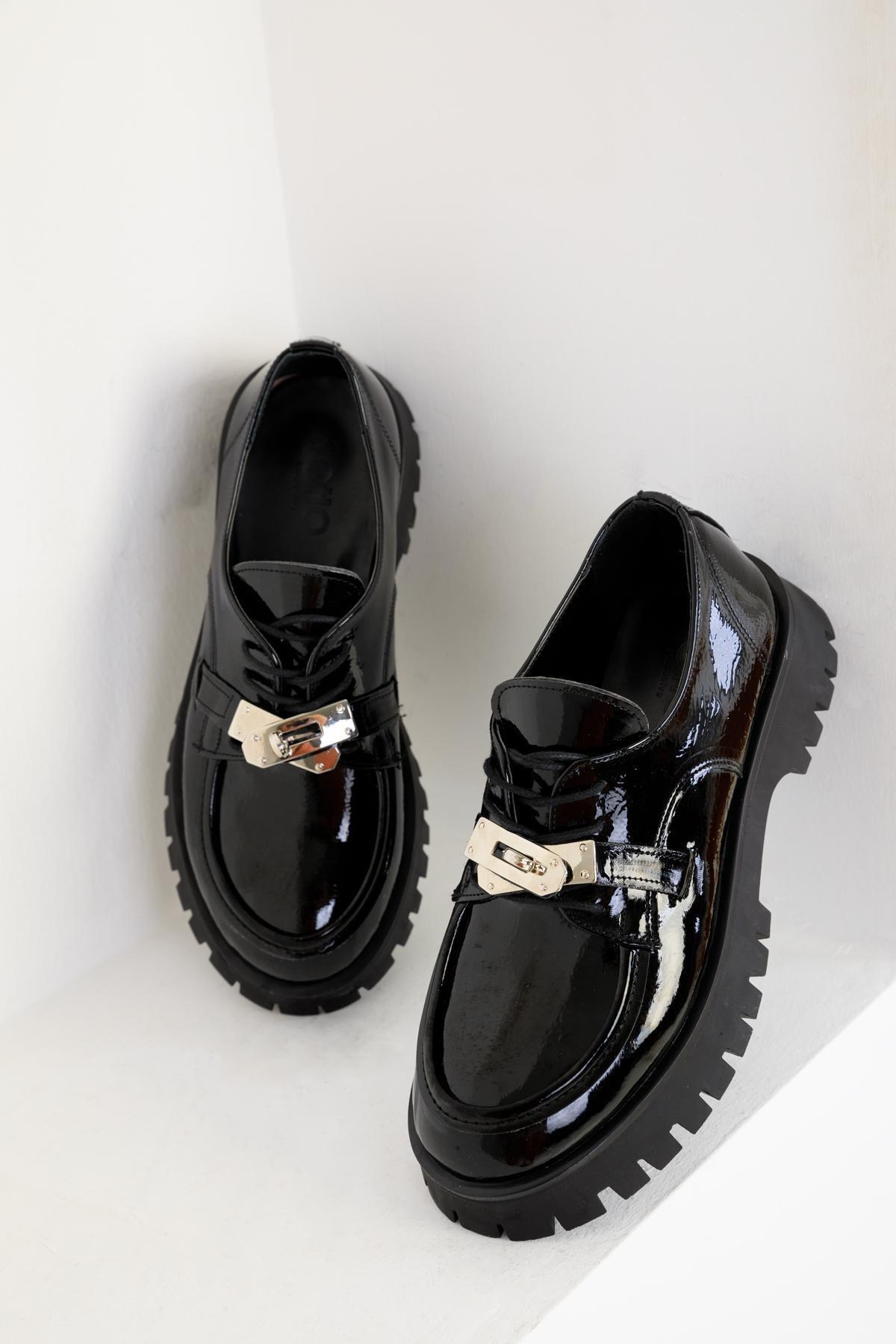 Black Patent Leather Casual Shoes, C101_2071, large image number 4