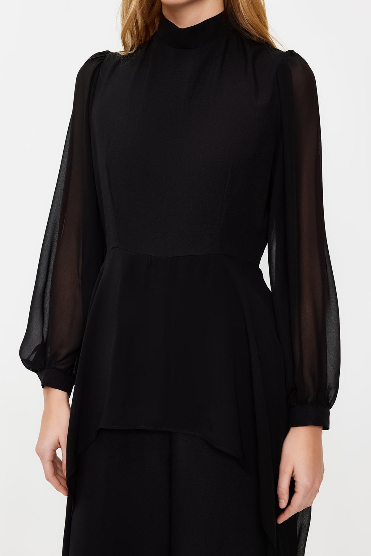 Black Chiffon Woven Jumpsuit, , large image number 4