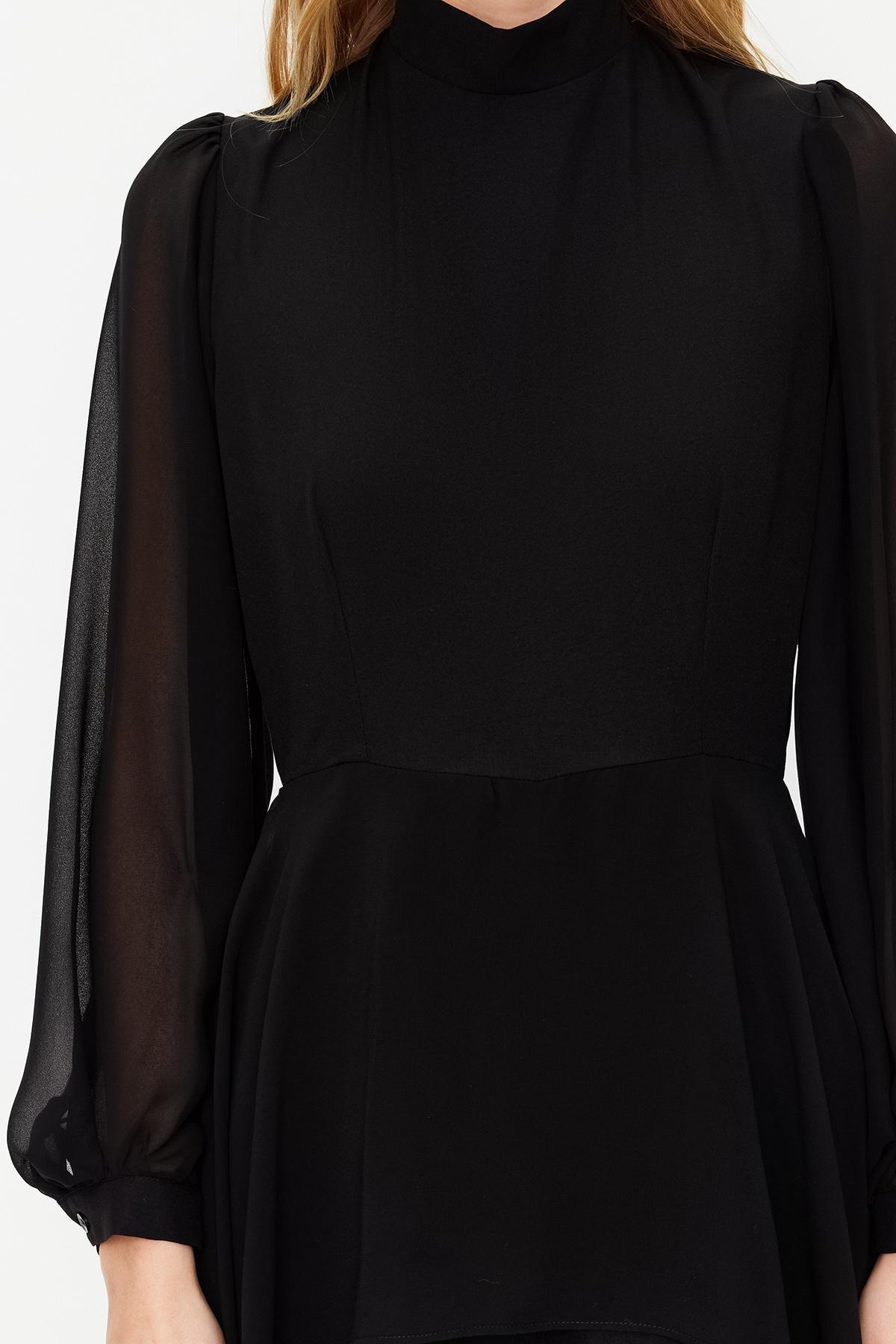 Black Chiffon Woven Jumpsuit, , large image number 5