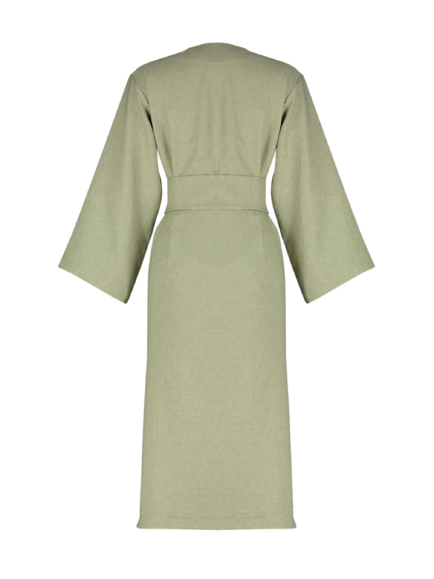 Green Waist Tie Detail Kimono, , large image number 13