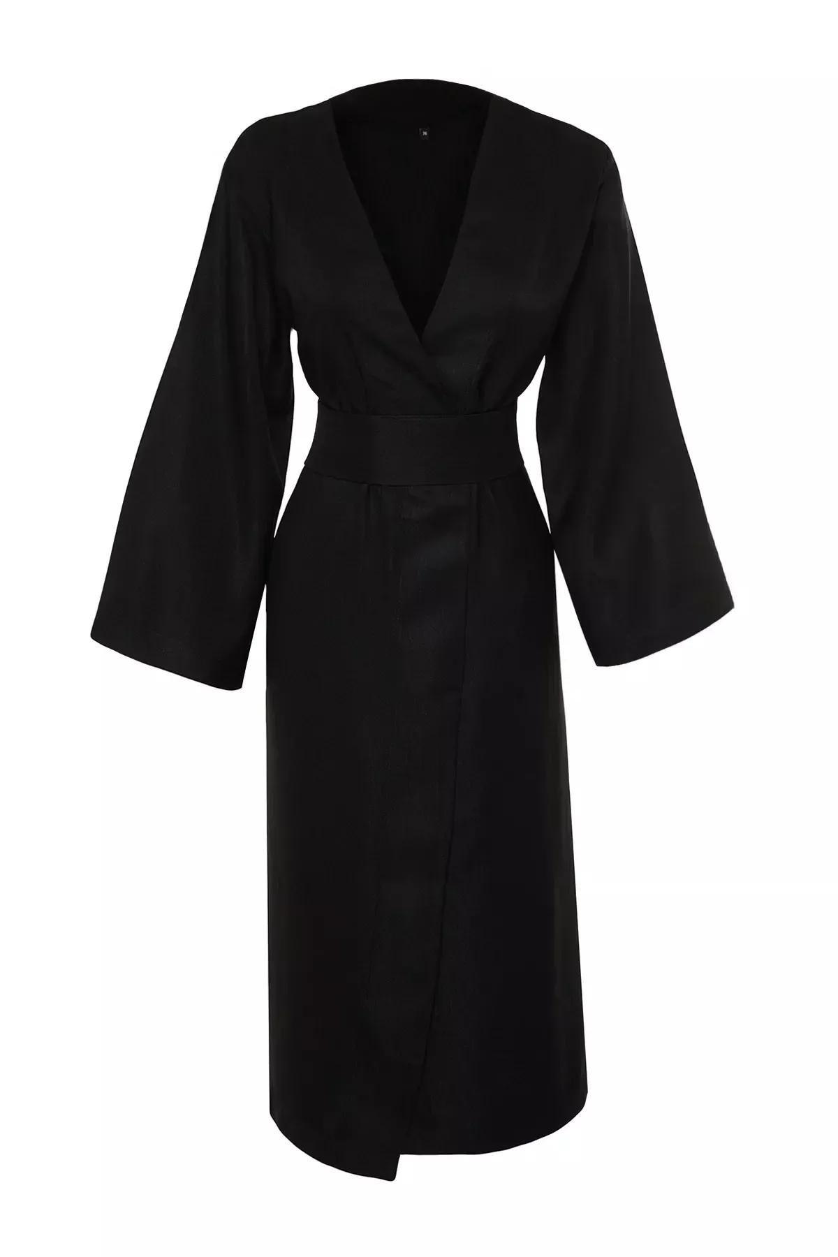 Black Kimono with Tie-Up Detail, C101_5720, large image number 5