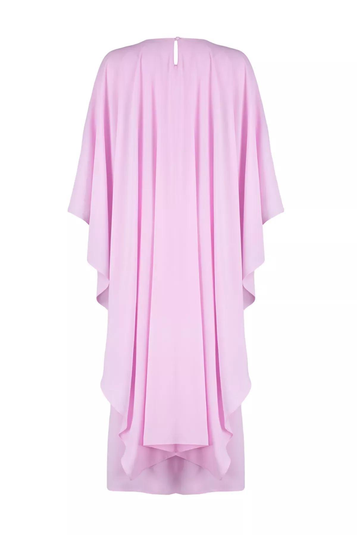 فستان مناسبات بوشاح كيب وحزام، بنفسجي, Lilac, large image number 6