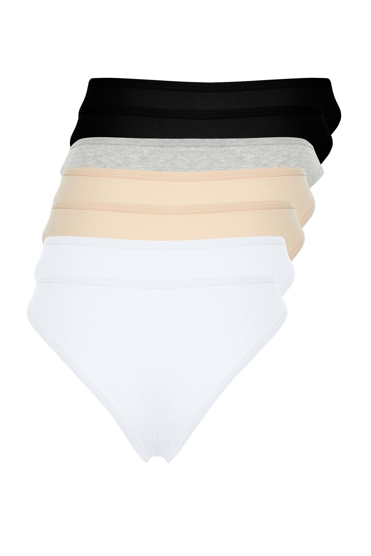 Trendyol - Multicolour Plain Panties, Set Of 5
