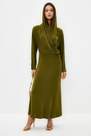 Trendyol - Khaki Collar Hooded Stylish Knitted Dress