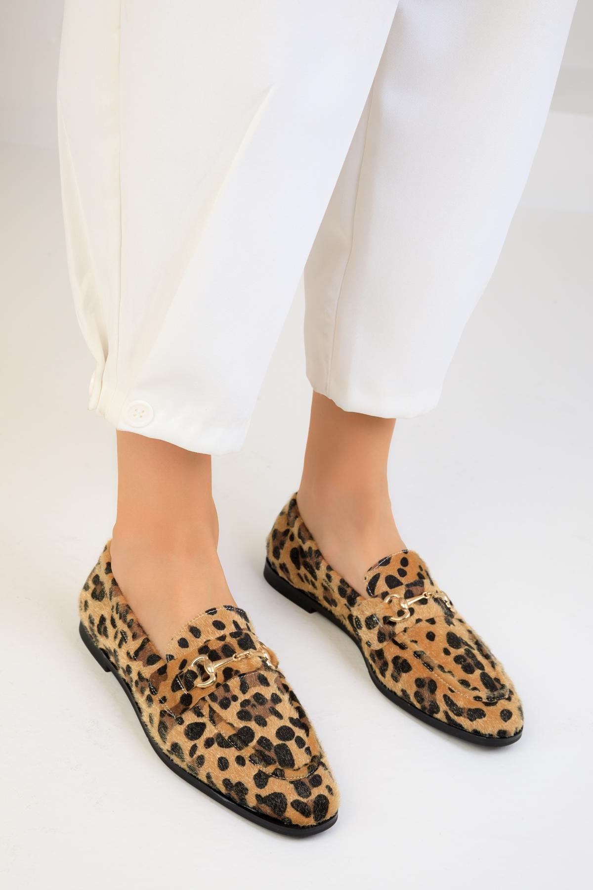 Brown Leopard Casual Shoes, , large image number 0
