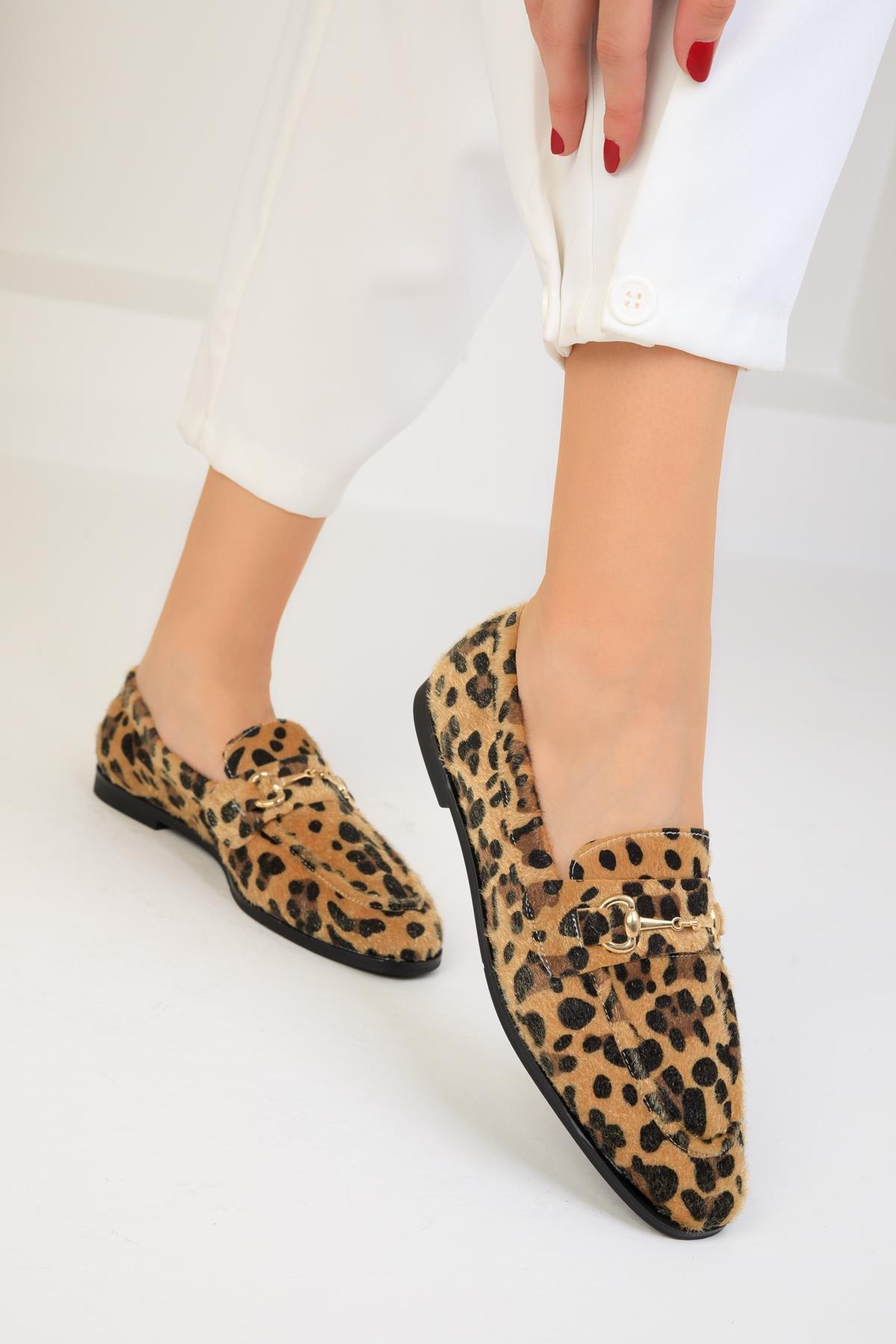 Brown Leopard Casual Shoes, , large image number 3