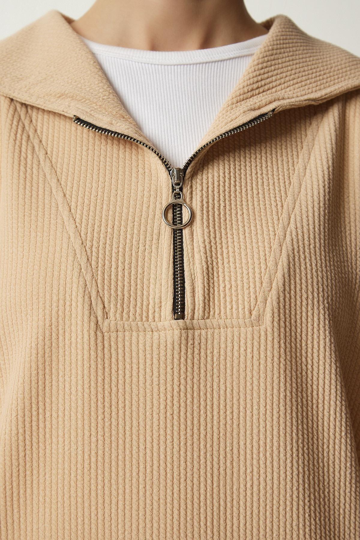 Beige Knitted Co-Ord Set, Cream, large image number 2