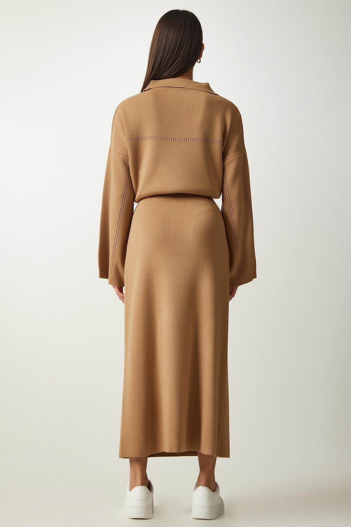 Happiness Istanbul - Beige Polo Neck Relaxed Co-Ord Set