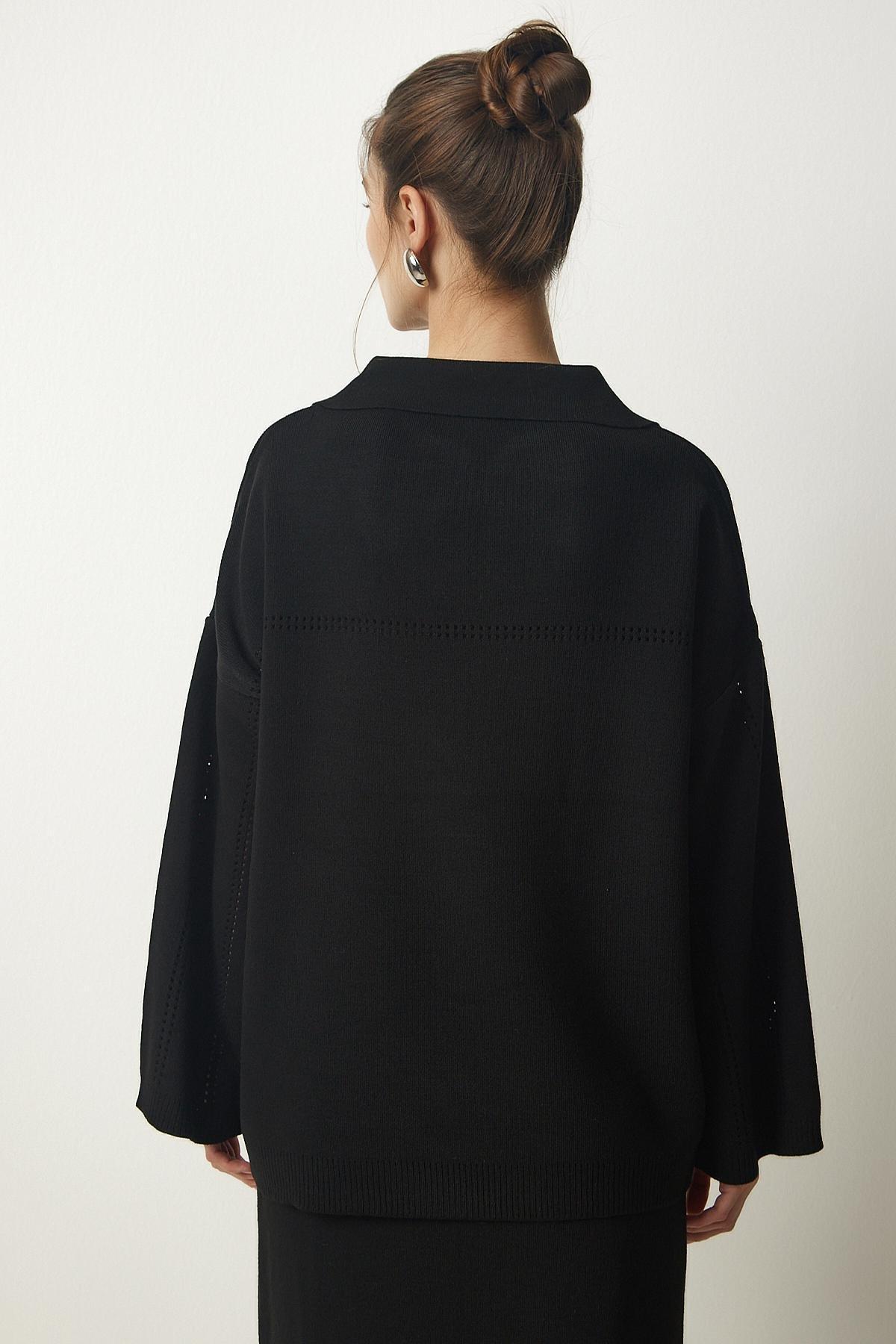 Black Knitwear Sweater Co-Ord Set, BLACK, large image number 4