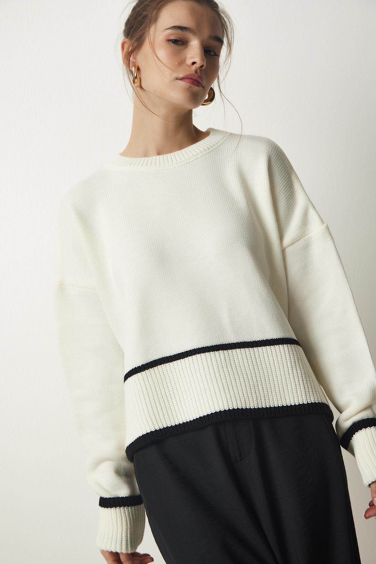 Ecru Ribbon Detailed Sweater, , large image number 2