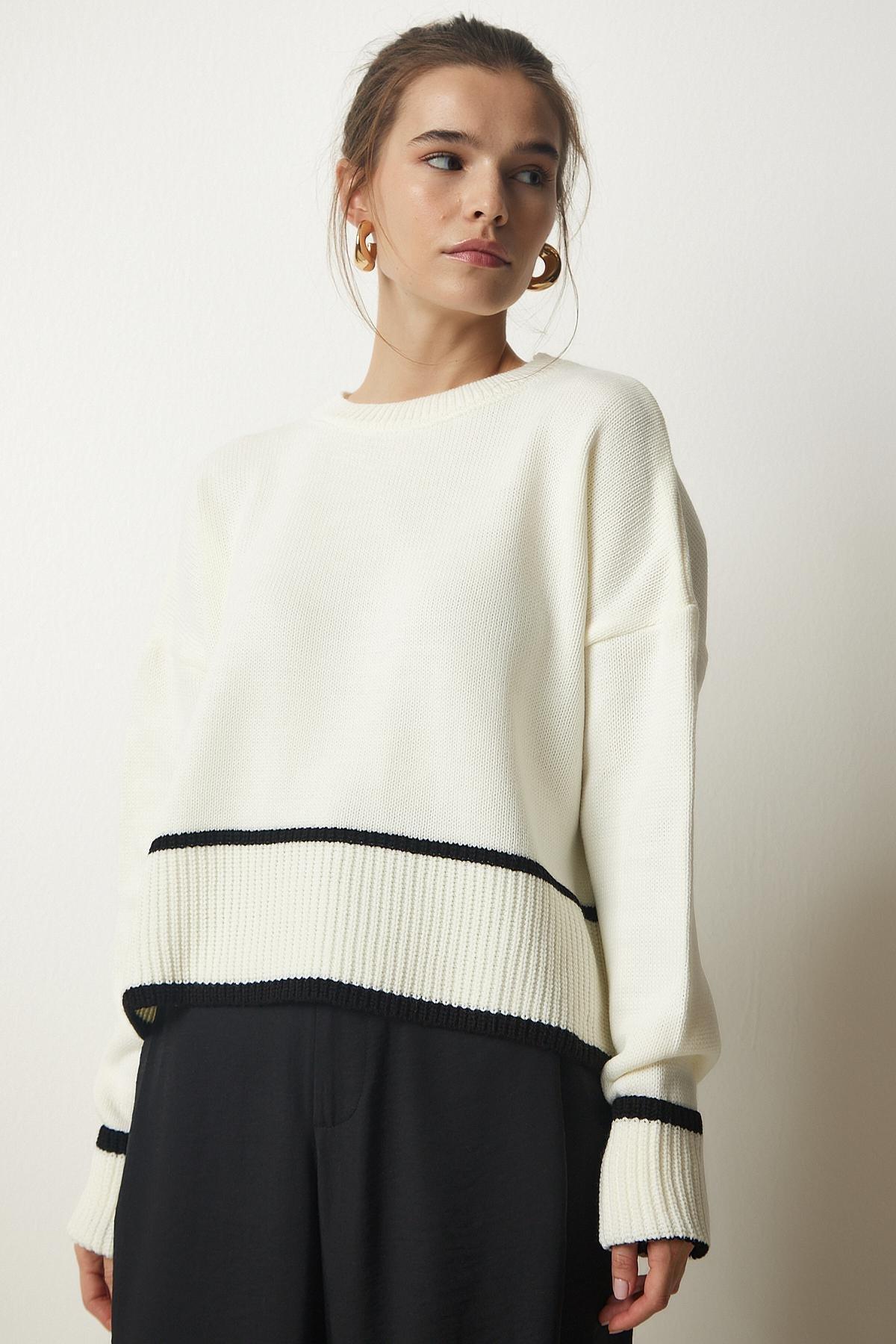Ecru Ribbon Detailed Sweater, , large image number 4