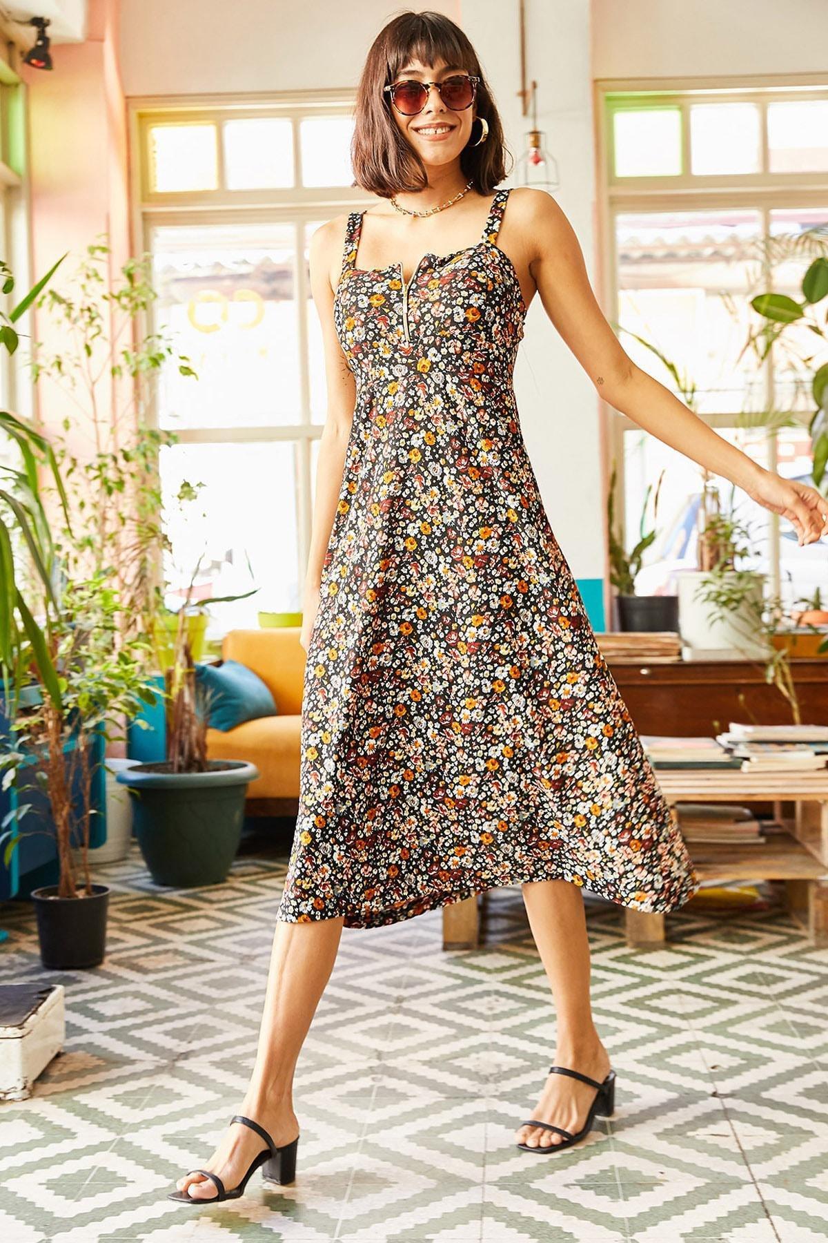 Multicolour Zippered Patterned Dress, , large image number 0
