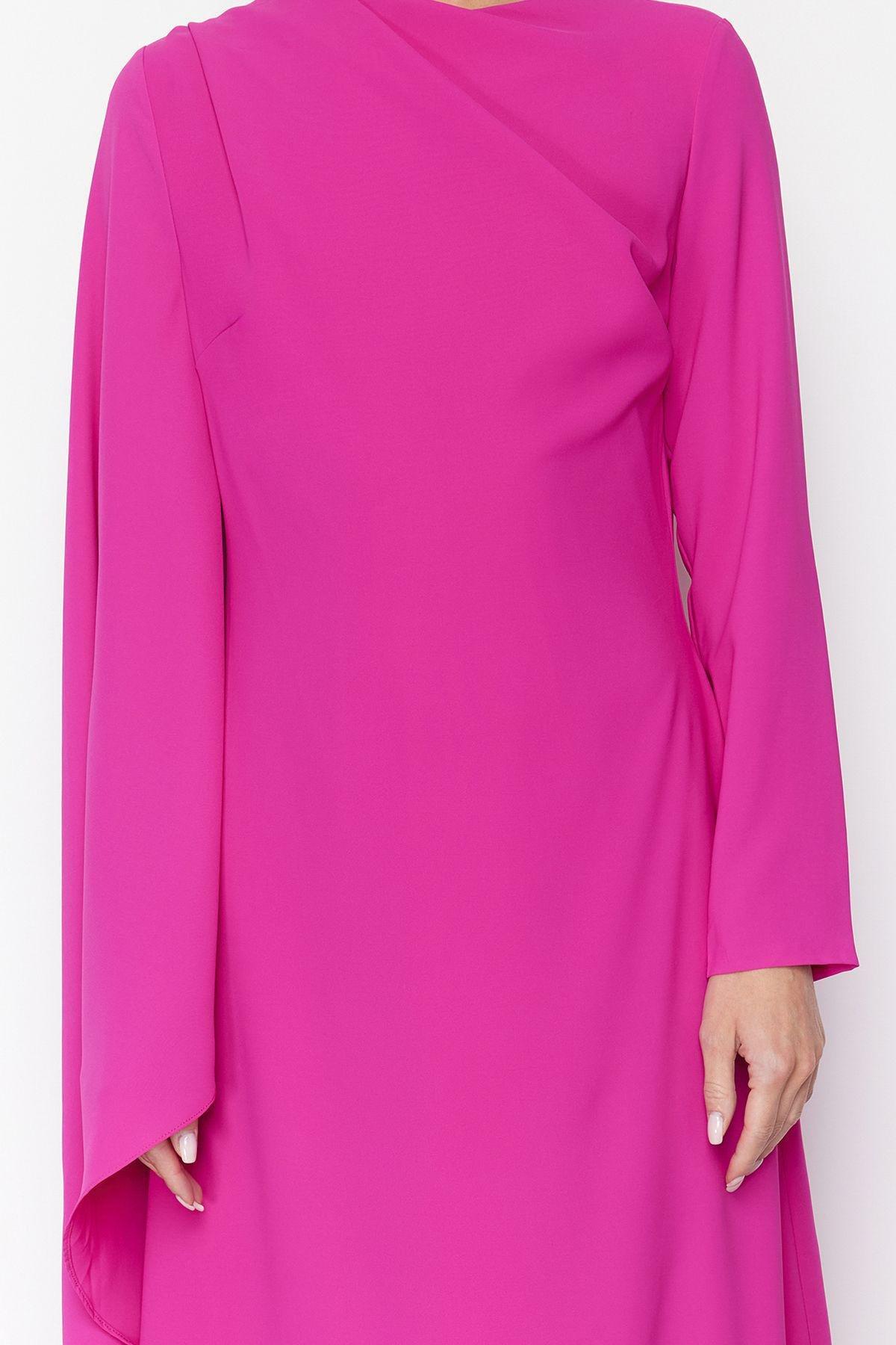Fuchsia Asymmetric Formal Maxi Dress, , large image number 0