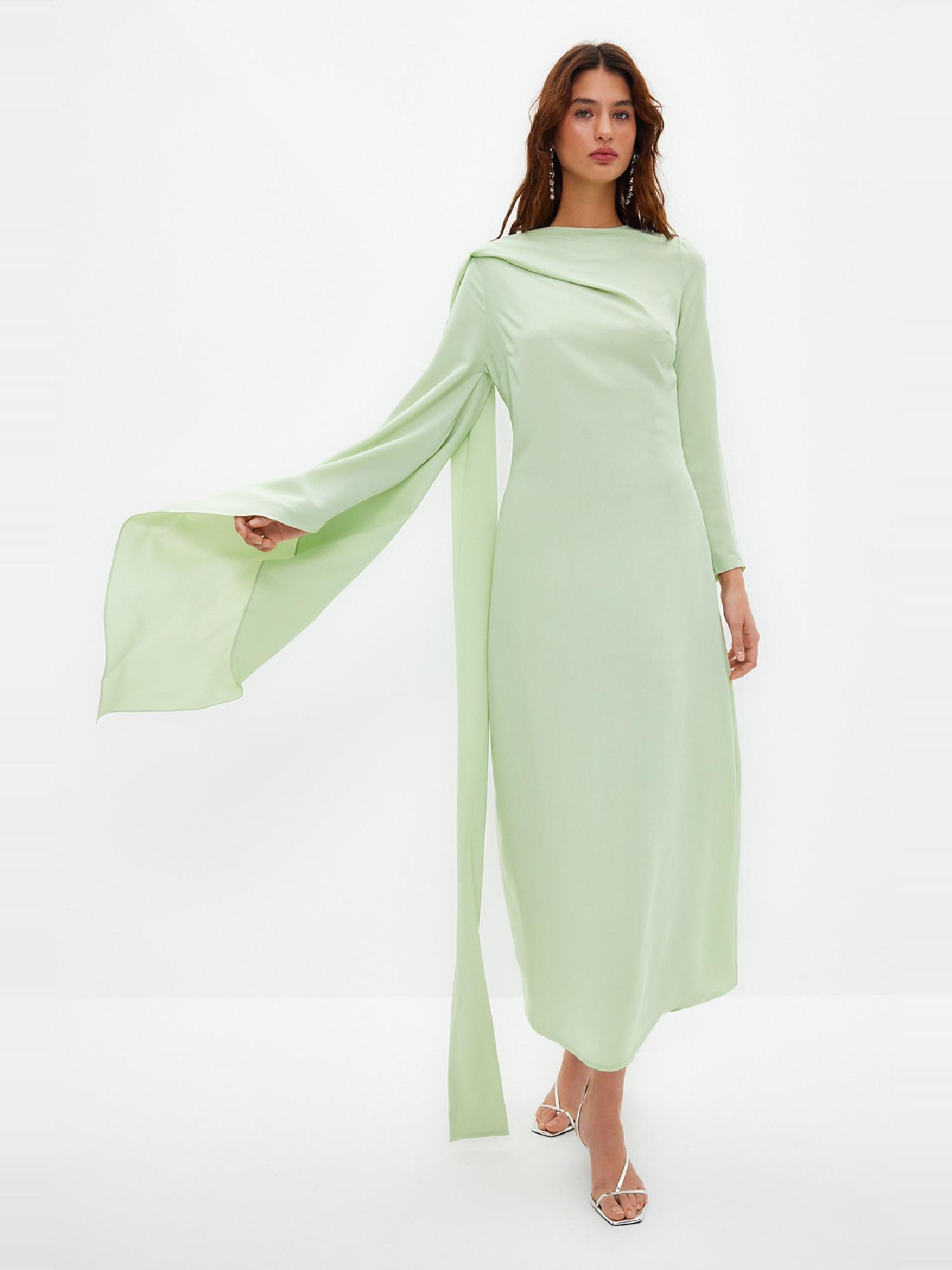Green Detailed Occasionwear Dress, , large image number 2