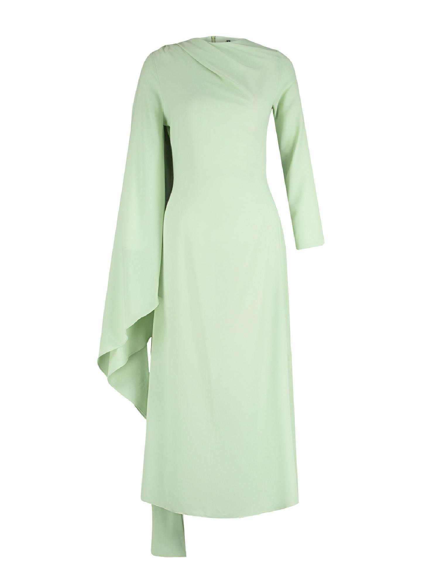 Green Detailed Occasionwear Dress, , large image number 10