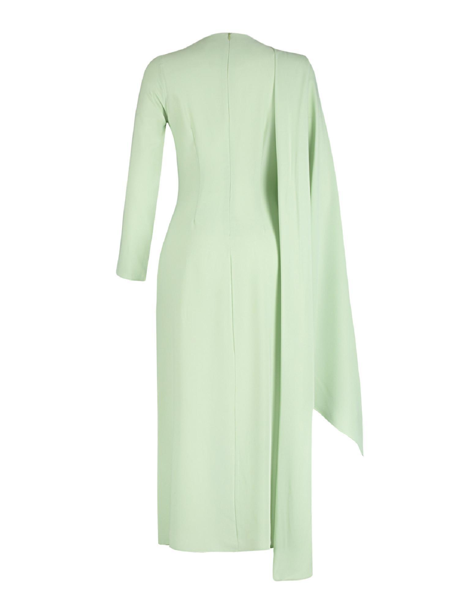 Green Detailed Occasionwear Dress, , large image number 12