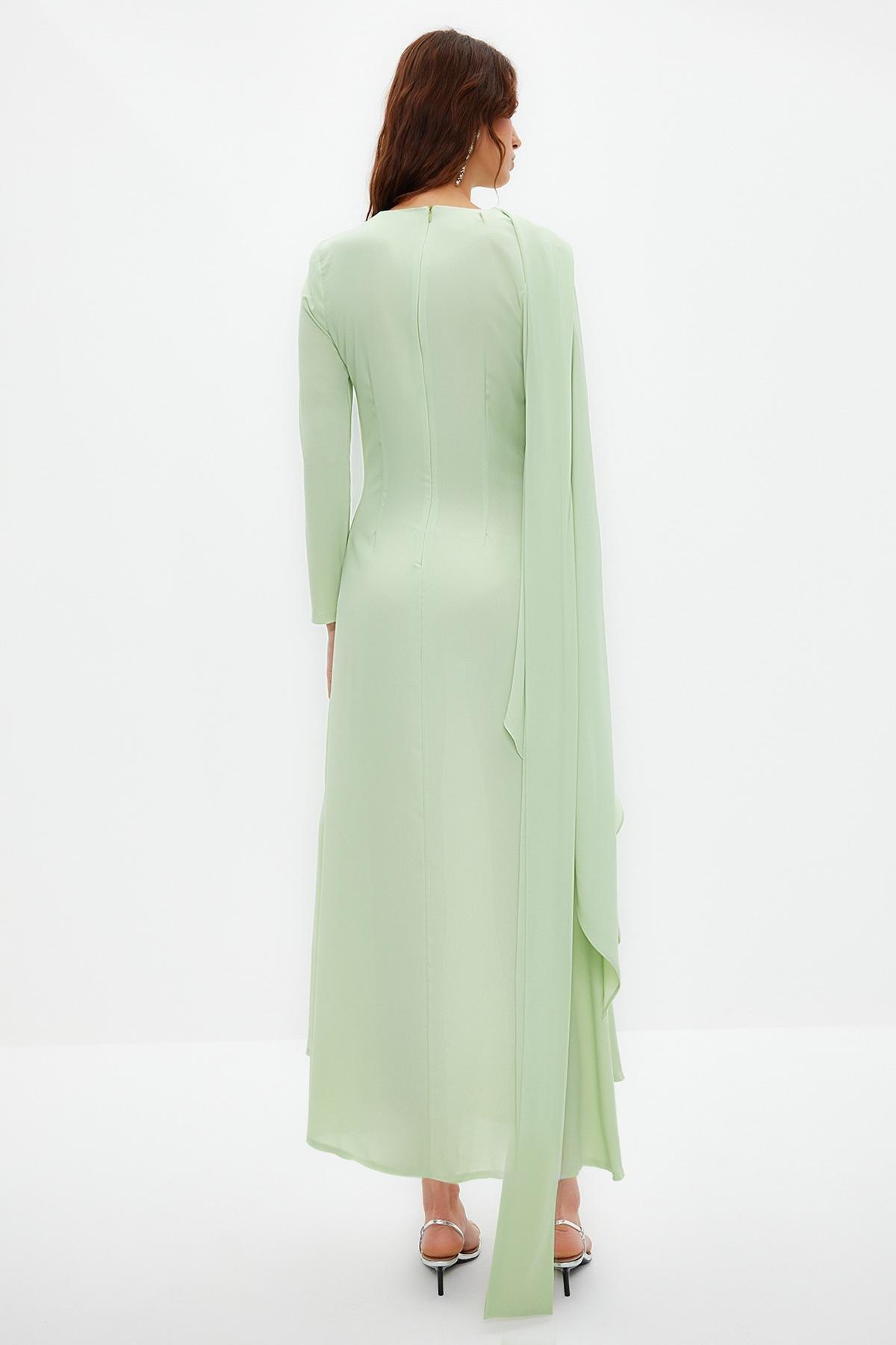 Green Detailed Occasionwear Dress, , large image number 13