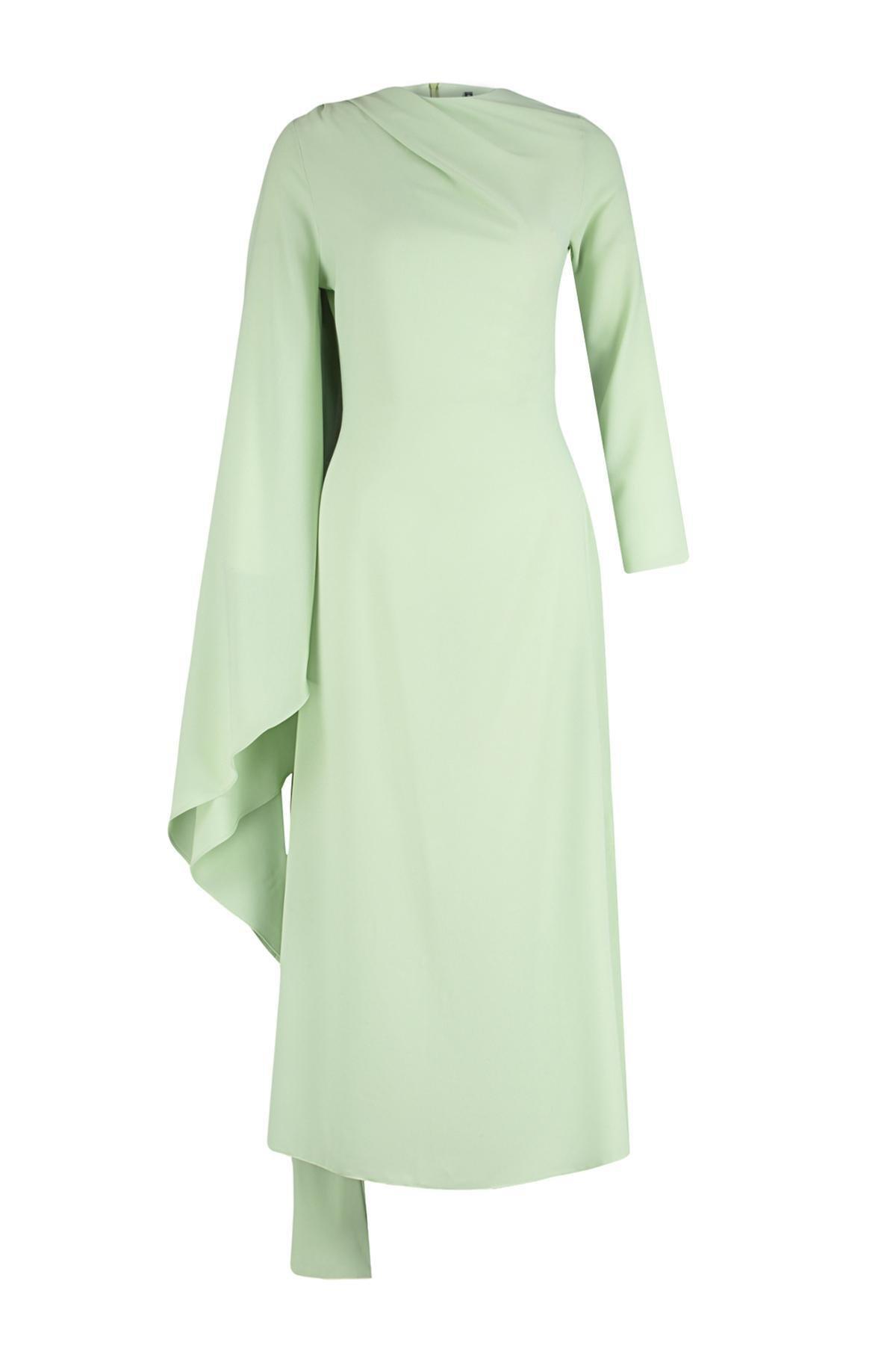 Green Detailed Occasionwear Dress, , large image number 14